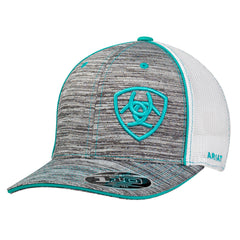 Casquette Grise Logo Turquoise et Filet Blanc