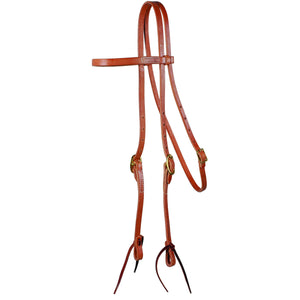 Harness Browband Leather Headstall with Ties