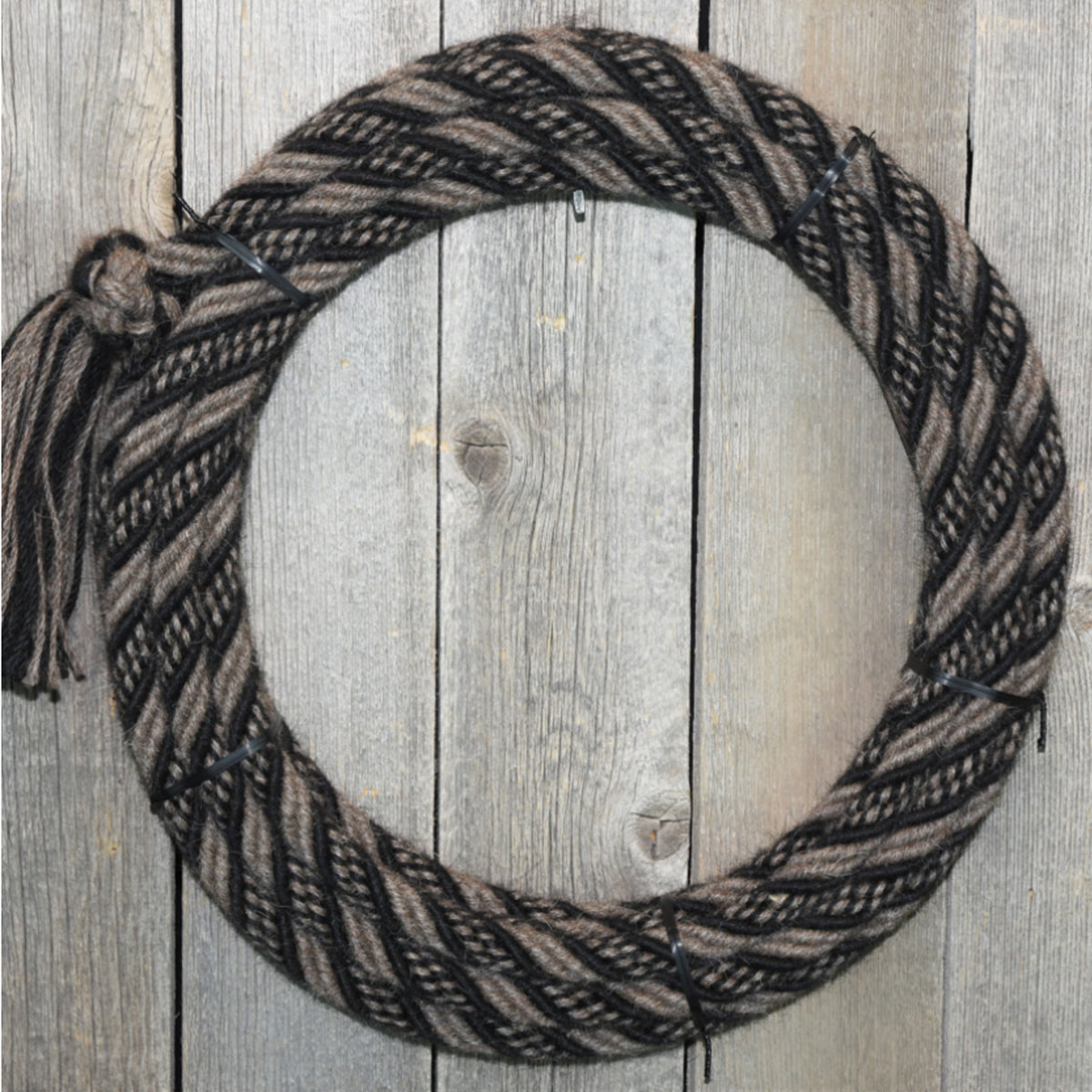 Alpaca 6 Strands Mecate Reins - Black & Grey