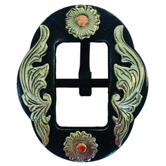 Rust Iron Silver Buckle - Round Flower