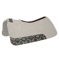 7/8" Natural Saddle Pad 30x28" - Turquoise Copper Aztec
