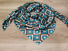 Load image into Gallery viewer, Deluxe Wild Rag 44x44&quot; - Turquoise Diamond
